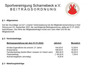 Read more about the article SVS-Beitragsordnung