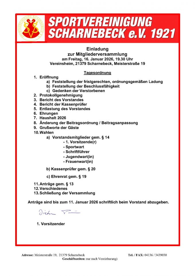 Mitgliederversammlung 2026